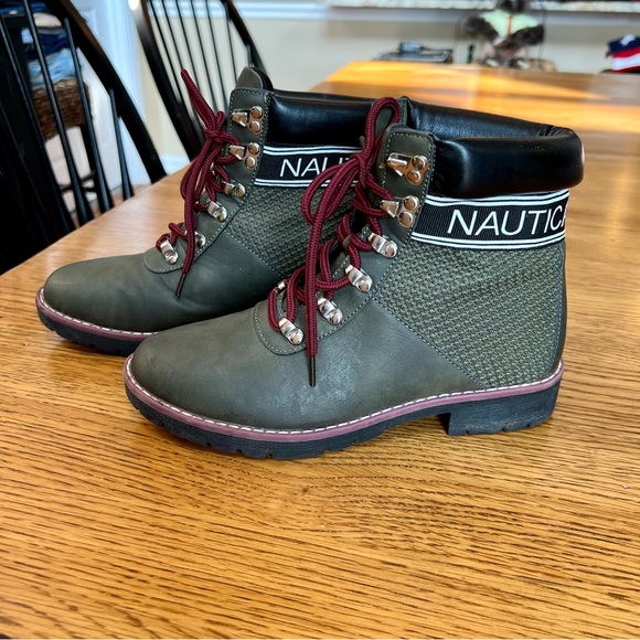 ⭐️ NAUTICA Womens Green Phoenix Round Toe Block Heel Lace-Up Hiking Boots 6 - Picture 6 of 12